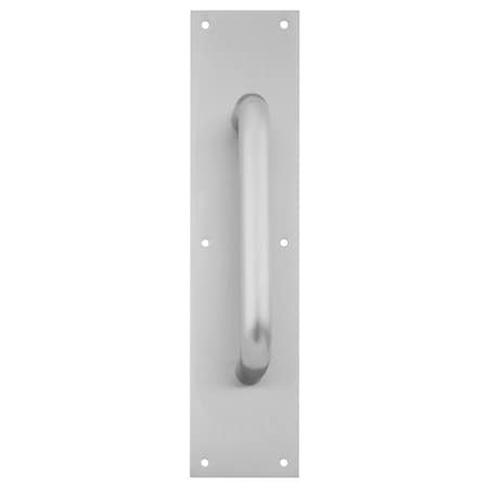 Ives Pull Plate, 8-in CTC, 1-in Diameter, 1-1/2-in Clearance, 4-in x 16-in, Satin Stainless Steel 8303-8 US32D 4X16